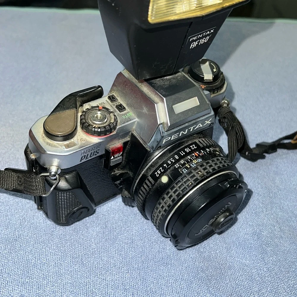 Pentax AF 160 program plus vintage film camera